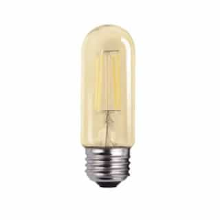 4.5W LED T10 Filament Bulb, Dim, E26, 350 lm, 120V, 2700K, Clear