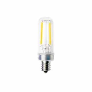 2.5W LED T6 Filament Bulb, Dim, E12, 180 lm, 120V, 3000K, Clear