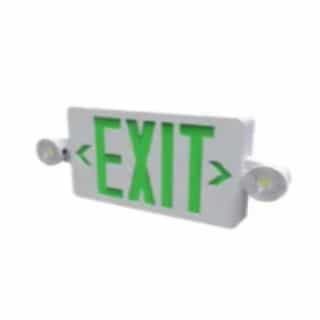 3.5W LED Evade Exit Sign & EM Unit Combo w/ Green Lettering & RC