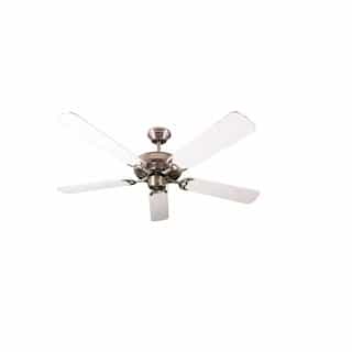 52-in Ceiling Fan, 3-Speed, White Blades, Brushed Nickel