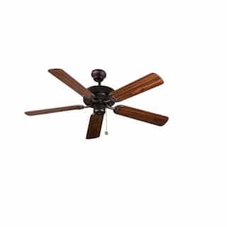 52-in Ceiling Fan, 3-Speed, Oak/Walnut Blades, Oil Rubbed Bronze