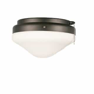 60W Shallow Dome Patio Light Kit, White Glass, Matte Black