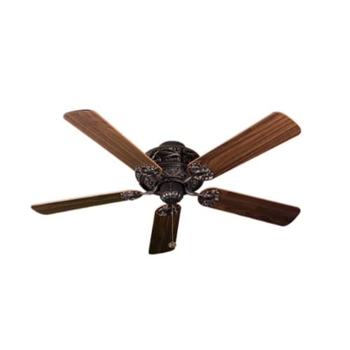 HomEnhancements 52-in 72.5W Ceiling Fan w/o Light Kit, Oak/Walnut Blades, Rubbed Bronze