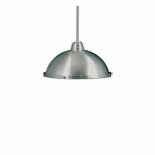 13-in Metal Dome Pendant Cover, Frosted Glass, Brushed Nickel