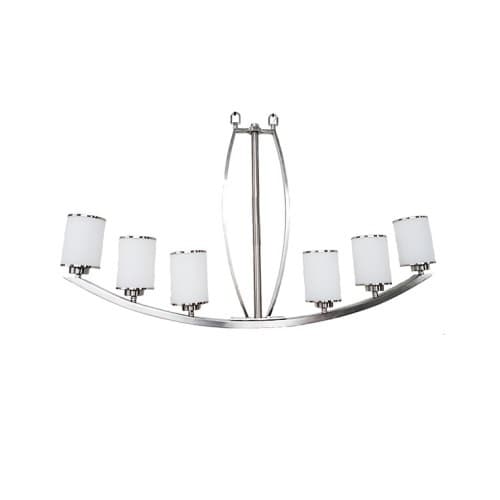 60W Lexington Entry Chandelier, White Glass, Brushed Nickel