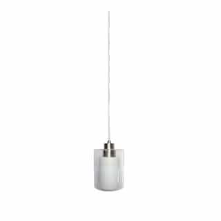 9-in 60W Double Glass Mini Pendant, Clear & White, Brushed Nickel