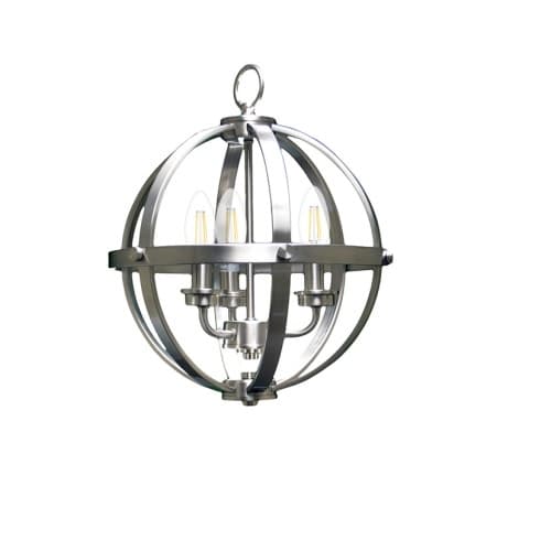 60W Hanging Entry Light, 3-Light, Small, E12, Brushed Nickel