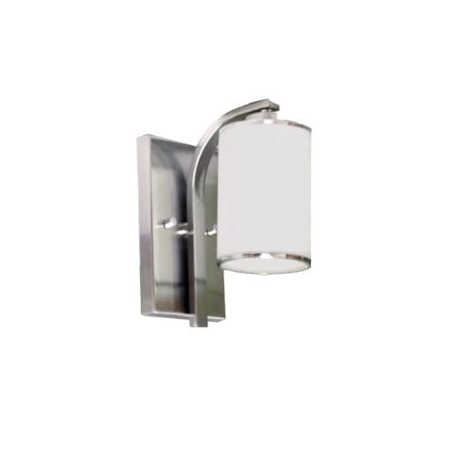 HomEnhancements 60W Lexington Wall Sconce, White Glass, Brushed Nickel