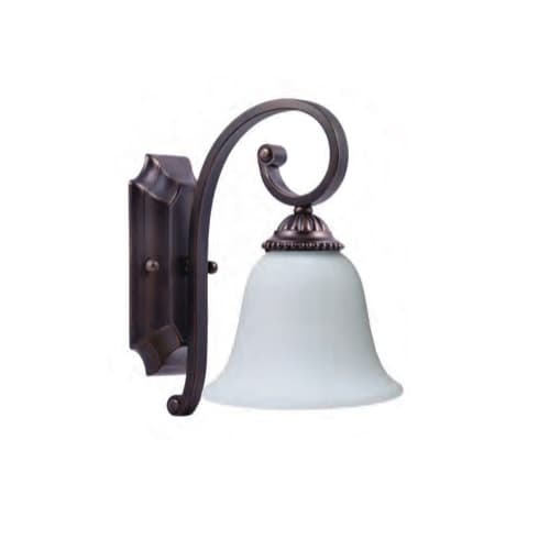 60W Alpine Wall Sconce, 1-Light, White Glass, Oil Rubbed Bronze