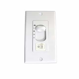 Fan Control & On/Off Light Switch, White Slider