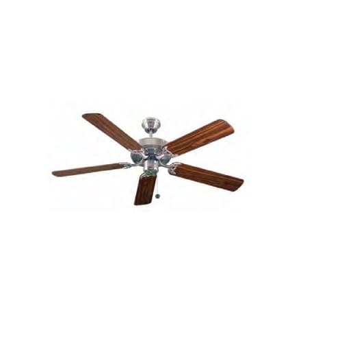 52-in Ceiling Fan, 3-Speed, 4900 CFM, Maple/Walnut Blades, Br. Nickel