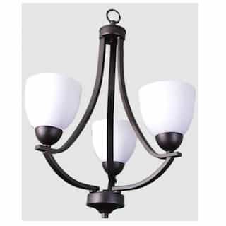 HomEnhancements 60W Victoria Chandelier, 3-Light, Clear Glass, Oil Rubbed Bronze