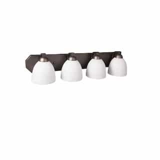 HomEnhancements 60W Victoria Vanity, 4-Light, Clear Glass, Oil Rubbed Bronze
