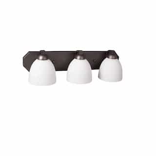 HomEnhancements 60W Victoria Vanity, 3-Light, Clear Glass, Oil Rubbed Bronze