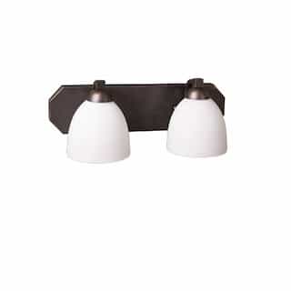 HomEnhancements 60W Victoria Vanity, 2-Light, Clear Glass, Oil Rubbed Bronze