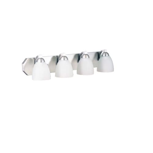 HomEnhancements 60W Victoria Vanity, 4-Light, Clear Glass, Brushed Nickel