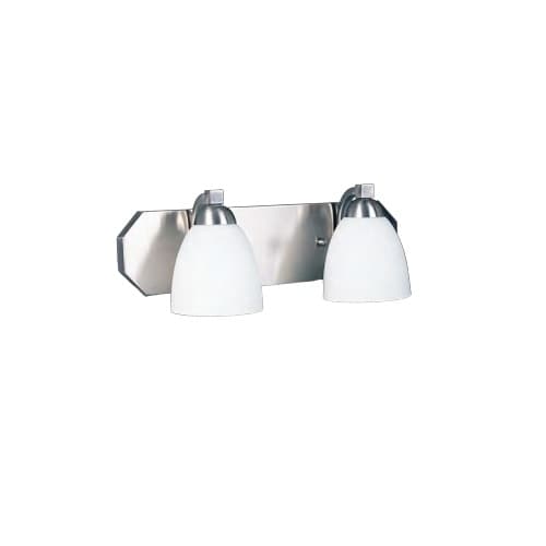 60W Victoria Vanity, 2-Light, Clear Glass, Brushed Nickel