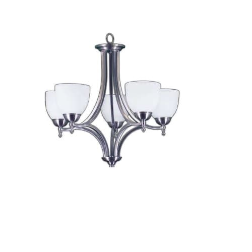 HomEnhancements 60W Dallas Chandelier, 5-Light, Clear Glass, Brushed Nickel