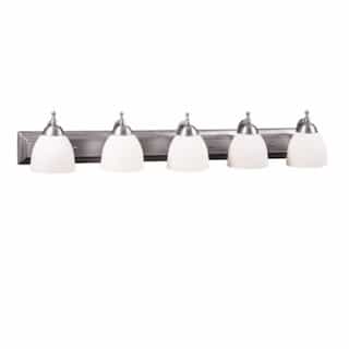 HomEnhancements 60W Dallas Vanity Light, 5-Light, Clear Glass, Brushed Nickel