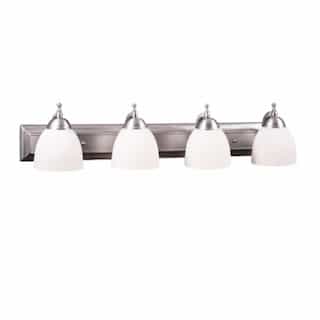 HomEnhancements 60W Dallas Vanity Light, 4-Light, Clear Glass, Brushed Nickel