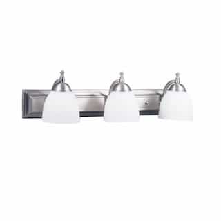 HomEnhancements 60W Dallas Vanity Light, 3-Light, Clear Glass, Brushed Nickel