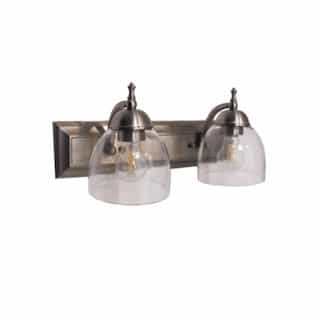 HomEnhancements 60W Dallas Vanity Light, 2-Light, Clear Glass, Brushed Nickel