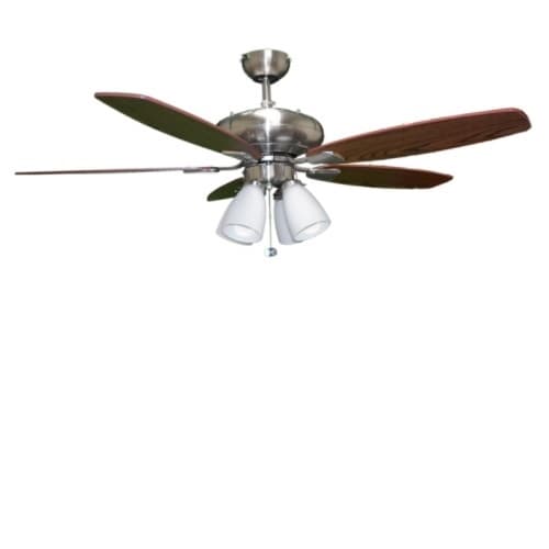 52-in UFO Fan, 4-Light, 5-Blade, 4900 CFM, Tea Stain Glass, Bronze