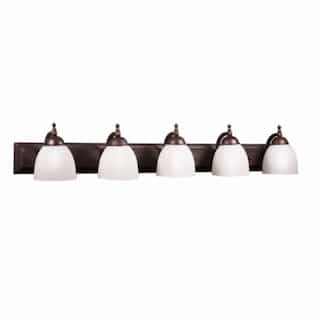 HomEnhancements 60W Dallas Vanity Light, 5-Light, Clear Glass, Oil Rubbed Bronze