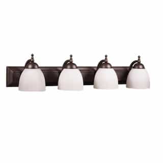 HomEnhancements 60W Dallas Vanity Light, 4-Light, Clear Glass, Oil Rubbed Bronze