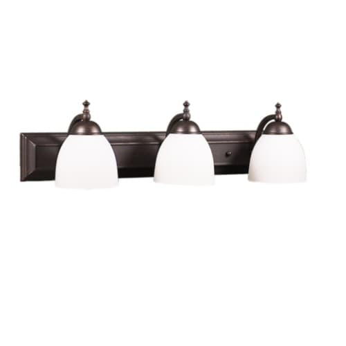 HomEnhancements 60W Dallas Vanity Light, 3-Light, Clear Glass, Oil Rubbed Bronze