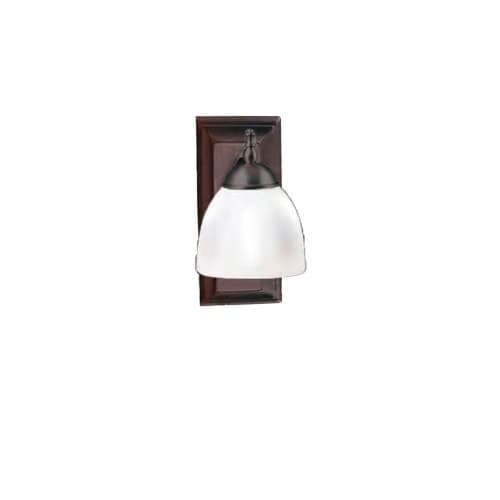 60W Austin Wall Sconce, 1-Light, White Glass, Oil Rubbed Bronze