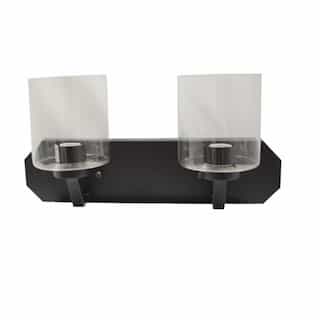 60W Paris Vanity, 2-Light, Clear Cylinder Glass, Brushed Nickel