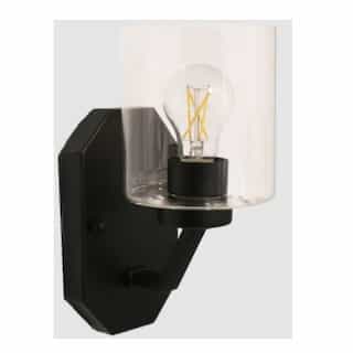 HomEnhancements 60W Paris Vanity, 1-Light, Clear Cylinder Glass, Oil Rubbed Bronze