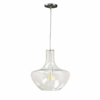 14-in 60W Beehive Pendant Light, Brushed Nickel, Silver Braided Cord