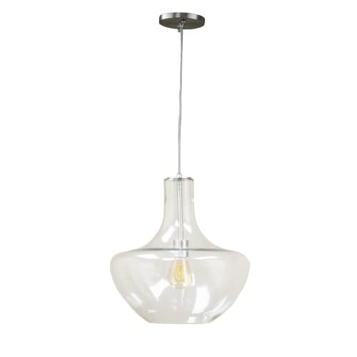 HomEnhancements 14-in 60W Beehive Pendant Light, Brushed Nickel, Silver Braided Cord