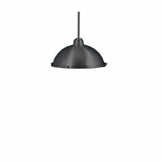 HomEnhancements 13-in Metal Dome Pendant Cover, White Glass, Matte Black