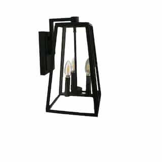 HomEnhancements Trapezoid Coach Light, 3-Light, E12, Clear Glass, Textured Black