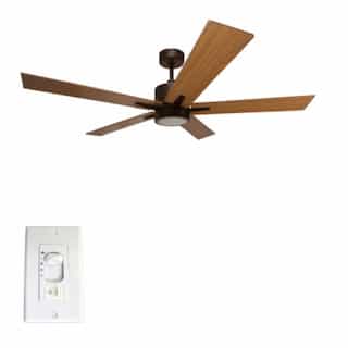 HomEnhancements 52-in Fan w/ WC-6-WH, 3-Speed, 5-Blade, 5700 CFM, Oil Rubbed Bronze
