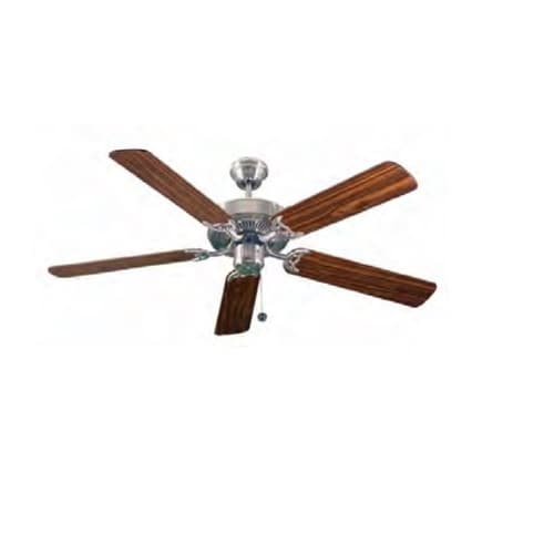 52-in Ceiling Fan, 3-Speed, 3706 CFM, Maple/Walnut Blades, Br. Nickel