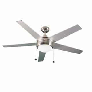 HomEnhancements 52-in Contemporary Fan, Energy Star, 5-Blade, 5500 CFM, Brushed Nickel