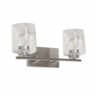 HomEnhancements Vanity Light w/ Clear Glass, 2-Light, E26, 120V, Brushed Nickel