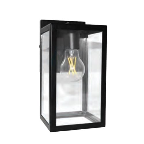 Alu Coach Light w/ Clear Glass, Small, 1-Light, E26, 120V, Matte Black