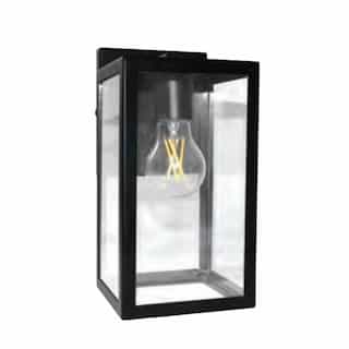 HomEnhancements Alu Coach Light w/ Clear Glass, Small, 1-Light, E26, 120V, Matte Black