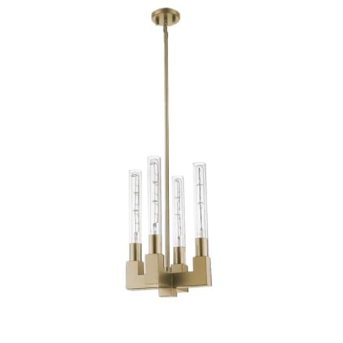 60W Roma Pendant Light w/ Clear Glass, 4-Light, Champagne Gold