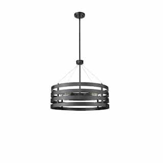 60W Venice Series LED Chandelier, Round Ring, 4-Light, Matte Black
