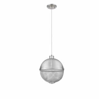 Vivio 14-in Parma LED Pendant Light, Metal and Mesh Globe, Brushed Nickel