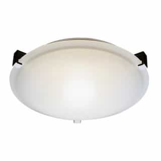 3-Light 3-Tab Ceiling Flush Mount Fixture, E26, Matte Black/White