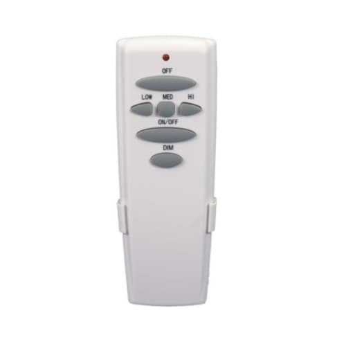 Ceiling Fan Remote Control w/ Light Dimmer, 3-Speed, 120V, White