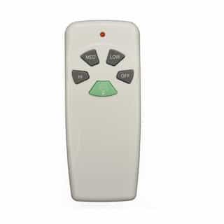 Ceiling Fan Remote Control w/ Light Dimmer, 3-Speed, 120V, White