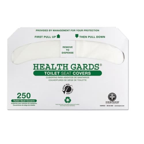 Hospeco Health Gards Recycled Toilet Seat Covers, White